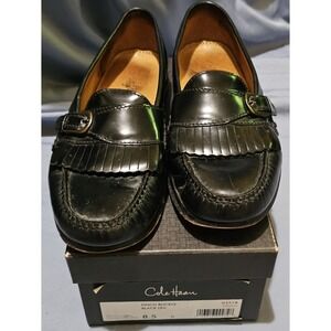 Cole Haan Pinch Buckle Shoes Mens Size 8.5 D Black Leather Loafers Dress Classic